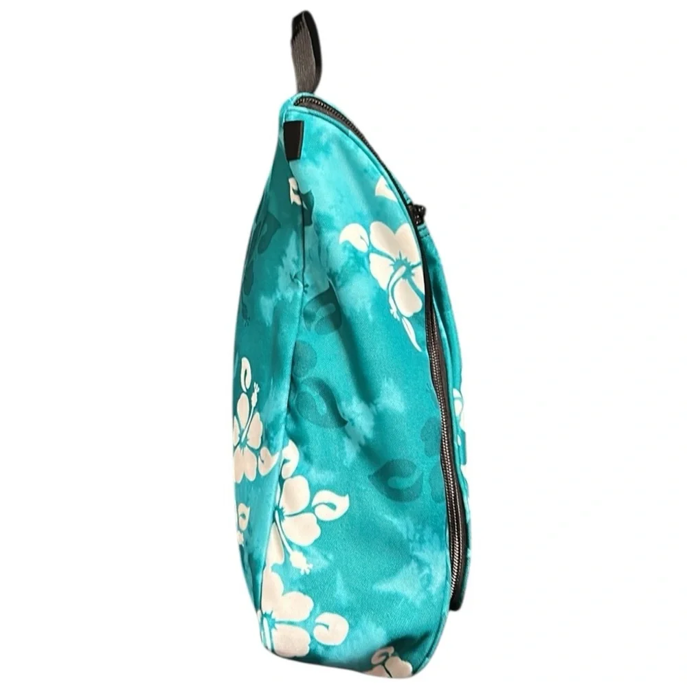 L.L. Bean Teal and White Floral Cosmetic Bag